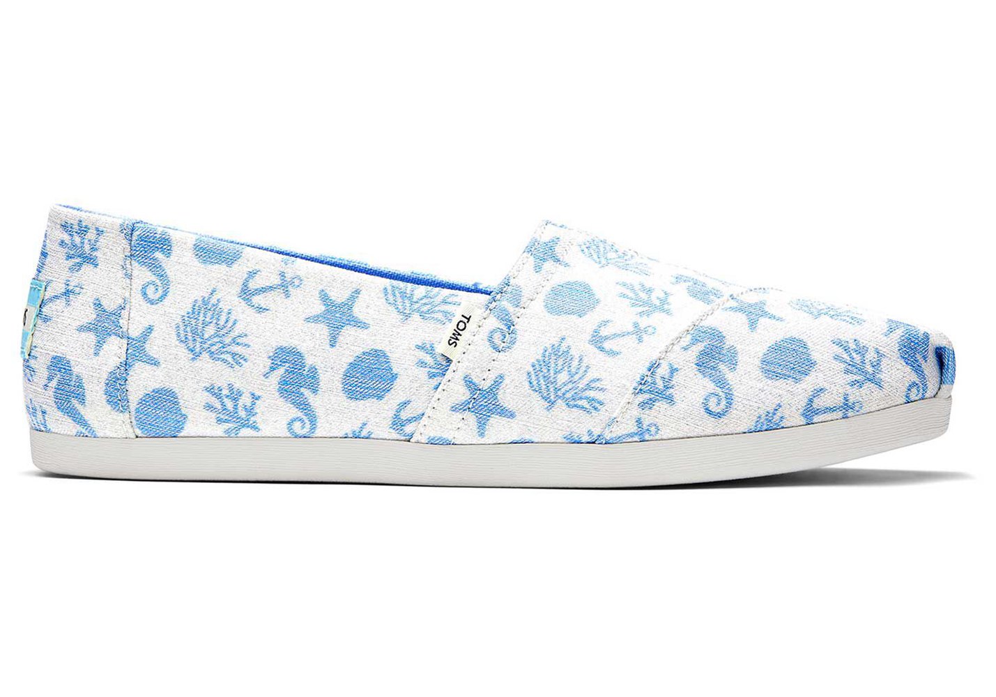 Toms Alpargata Seahorses Espadrille White/Blue - Womens - 81275-NZWS